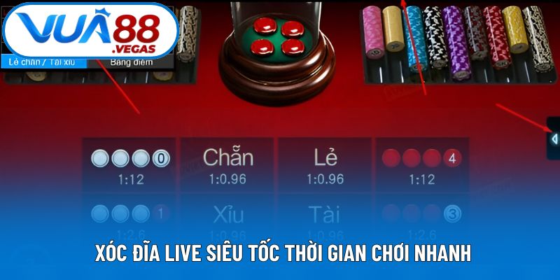 Xóc đĩa live siêu tốc thời gian chơi nhanh